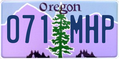 OR license plate 071MHP