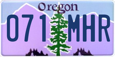 OR license plate 071MHR