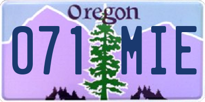 OR license plate 071MIE
