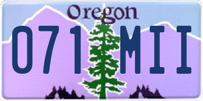 OR license plate 071MII