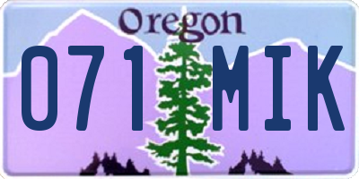 OR license plate 071MIK