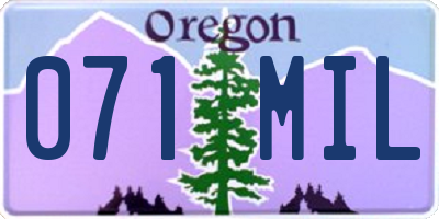 OR license plate 071MIL