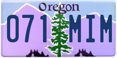 OR license plate 071MIM