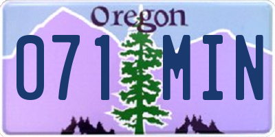 OR license plate 071MIN