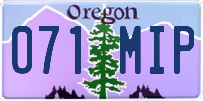 OR license plate 071MIP