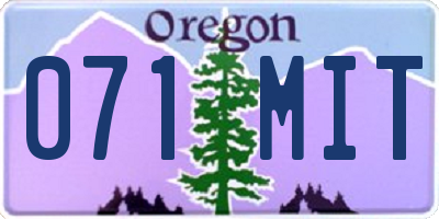 OR license plate 071MIT