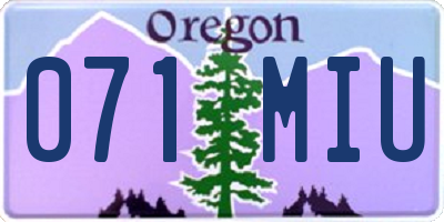 OR license plate 071MIU
