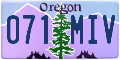 OR license plate 071MIV