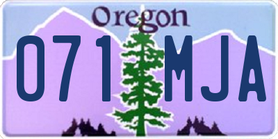 OR license plate 071MJA
