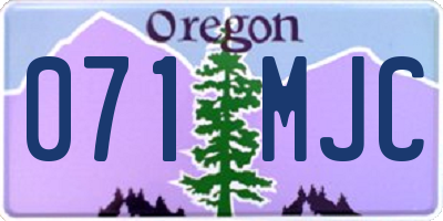 OR license plate 071MJC