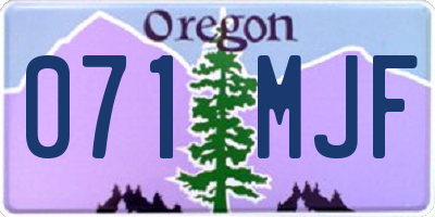 OR license plate 071MJF
