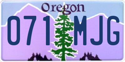 OR license plate 071MJG