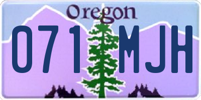 OR license plate 071MJH