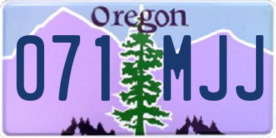 OR license plate 071MJJ