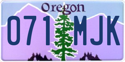 OR license plate 071MJK