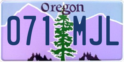 OR license plate 071MJL