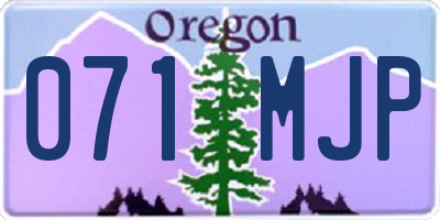 OR license plate 071MJP
