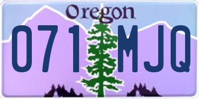 OR license plate 071MJQ