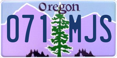 OR license plate 071MJS