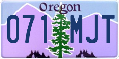 OR license plate 071MJT