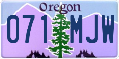 OR license plate 071MJW