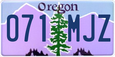 OR license plate 071MJZ
