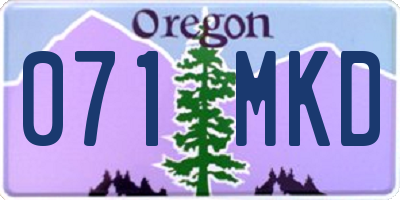 OR license plate 071MKD