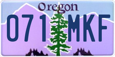 OR license plate 071MKF