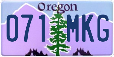 OR license plate 071MKG