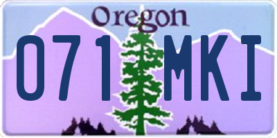 OR license plate 071MKI