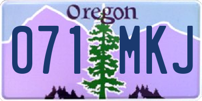 OR license plate 071MKJ