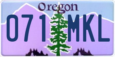 OR license plate 071MKL