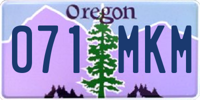 OR license plate 071MKM