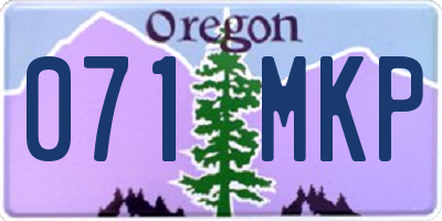 OR license plate 071MKP