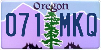 OR license plate 071MKQ