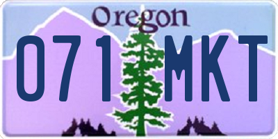 OR license plate 071MKT