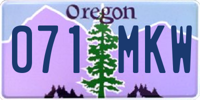 OR license plate 071MKW