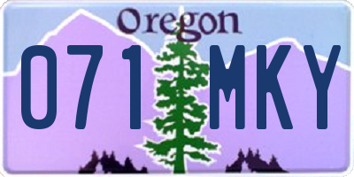 OR license plate 071MKY