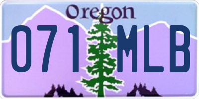 OR license plate 071MLB