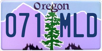 OR license plate 071MLD