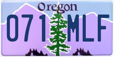 OR license plate 071MLF