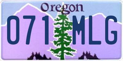 OR license plate 071MLG