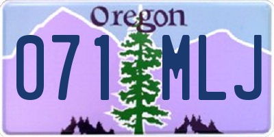 OR license plate 071MLJ