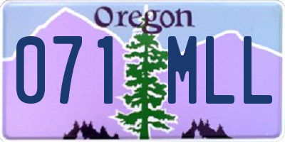 OR license plate 071MLL