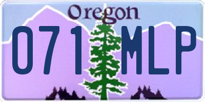 OR license plate 071MLP