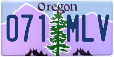 OR license plate 071MLV