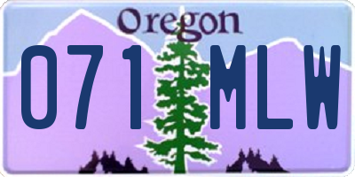OR license plate 071MLW