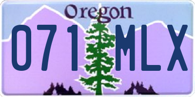 OR license plate 071MLX
