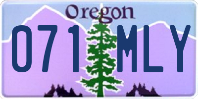 OR license plate 071MLY