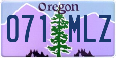 OR license plate 071MLZ